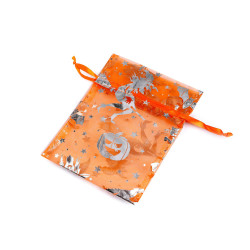 Organza gift bag - witch / halloween 13x18 cm - Orange (10 Pieces)