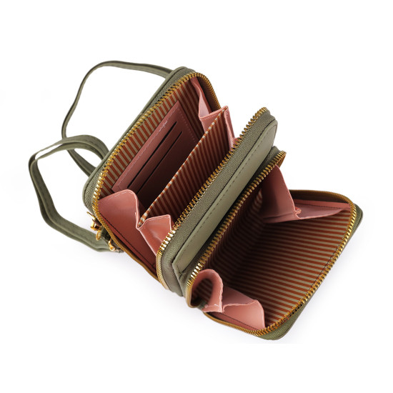 Crossbody-geldbörse mit handytasche, 11,5 x 18 cm - Schwarz (1 Stück) Crossbody-geldbörse mit handytasche, 11,5 x 18 cm - Schwarz (1 Stück)