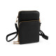 Crossbody-geldbörse mit handytasche, 11,5 x 18 cm - Schwarz (1 Stück) Crossbody-geldbörse mit handytasche, 11,5 x 18 cm - Schwarz (1 Stück)