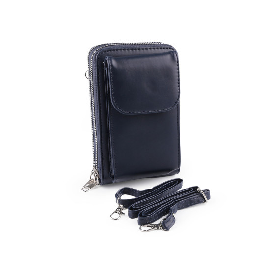 Crossbody-geldbörse mit handytasche, 11 x 18 cm - Schwarz (1 Stück) Crossbody-geldbörse mit handytasche, 11 x 18 cm - Schwarz (1 Stück)