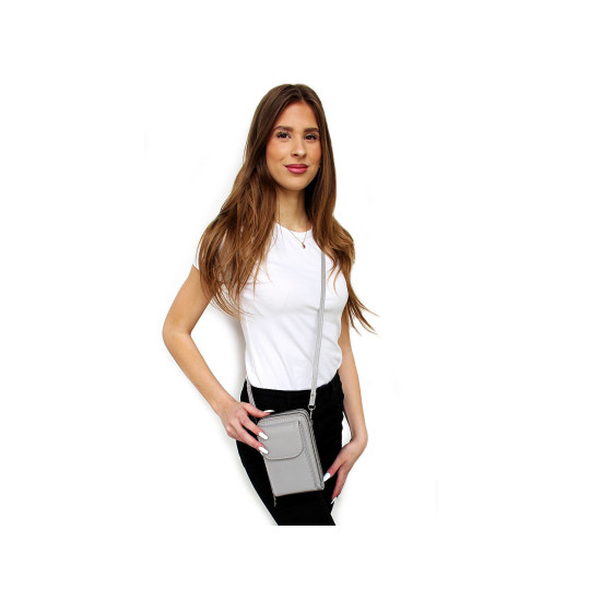 Crossbody-geldbörse mit handytasche, 11 x 18 cm - Schwarz (1 Stück) Crossbody-geldbörse mit handytasche, 11 x 18 cm - Schwarz (1 Stück)