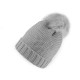 Conjunto de chal y gorro con pompón para niña/mujer - Gris (1 Juego) Conjunto de chal y gorro con pompón para niña/mujer - Gris (1 Juego)