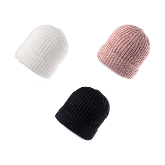 Czapka zimowa unisex - Pudrowy (3 Sztuki)