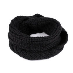 Fazzoletto da collo / scaldacollo lavorato a maglia - Nero (1 Pezzo)