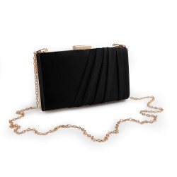 Clutch purse / evening bag - satin - Black (1 Piece)