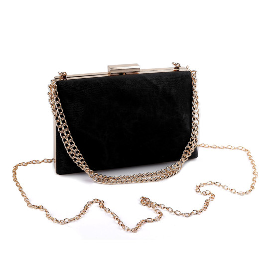 Clutch purse / evening bag - suede - Black (1 Piece) Clutch purse / evening bag - suede - Black (1 Piece)