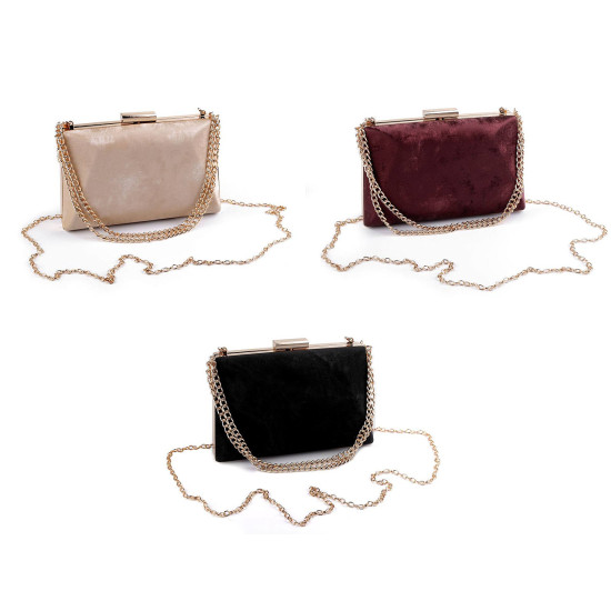 Clutch purse / evening bag - suede - Black (1 Piece) Clutch purse / evening bag - suede - Black (1 Piece)