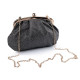 Clutch purse / evening bag - with glitter - Black (1 Piece) Clutch purse / evening bag - with glitter - Black (1 Piece)