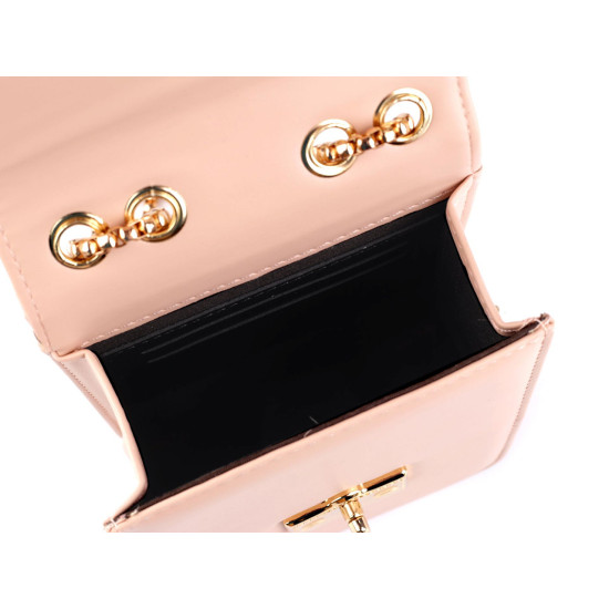 Dámska kabelka prešívaná crossbody so včelou 13x18,5 cm - Pudrová (1 Kus) Dámska kabelka prešívaná crossbody so včelou 13x18,5 cm - Pudrová (1 Kus)