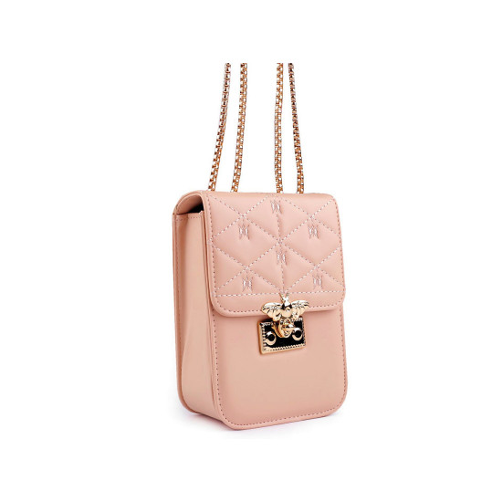 Dámska kabelka prešívaná crossbody so včelou 13x18,5 cm - Pudrová (1 Kus) Dámska kabelka prešívaná crossbody so včelou 13x18,5 cm - Pudrová (1 Kus)