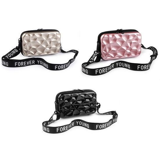 Ladies hard shell handbag / crossbody bag 18x11 cm - Black (1 Piece) Ladies hard shell handbag / crossbody bag 18x11 cm - Black (1 Piece)