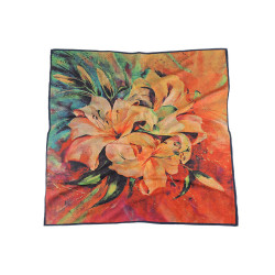 Satin scarf 70x70 cm - Cadmium orange (1 Piece)