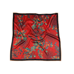 Satin scarf 70x70 cm - Red (1 Piece)
