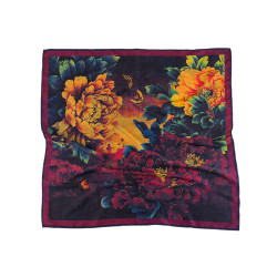 Satin scarf 70x70 cm - Bordeaux (1 Piece)