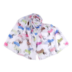 Chusta / szal 75x180 cm pieski - White (1 Sztuka)