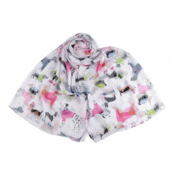 Chusta / szal 75x180 cm pieski - White (1 Sztuka)