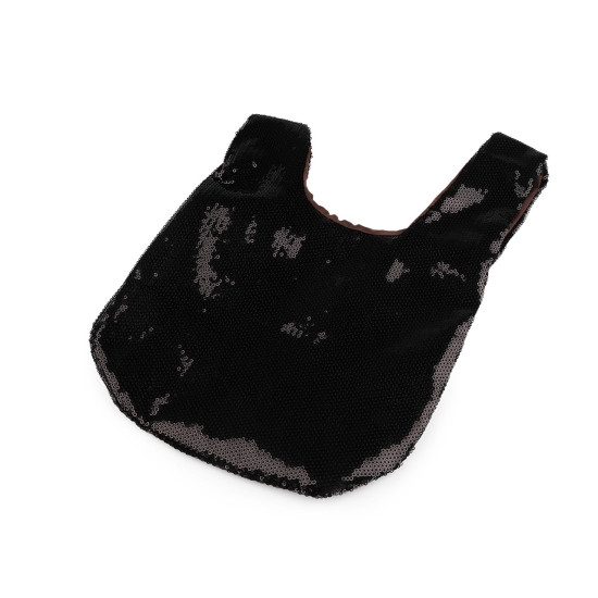 Sequin handbag / bag 26x21 cm - Black (1 Piece)