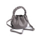 Handtasche mit geflochtenem griff, 22 x 16 cm - Grau (1 Stück) Handtasche mit geflochtenem griff, 22 x 16 cm - Grau (1 Stück)