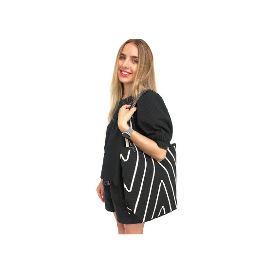 Fabric tote bag / handbag 36x34 cm - Black (1 Piece) Fabric tote bag / handbag 36x34 cm - Black (1 Piece)