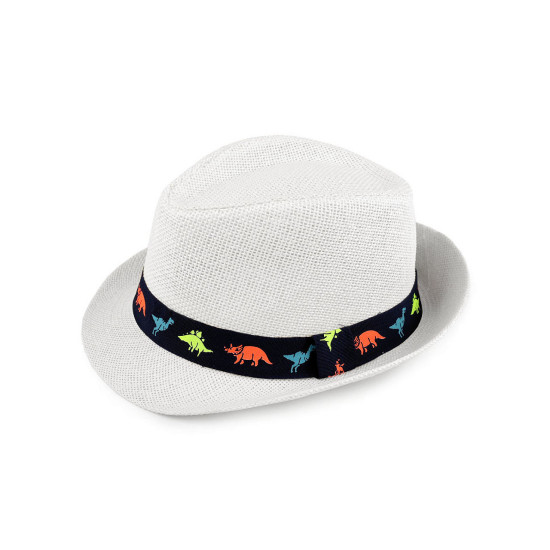 Children's summer hat / straw hat, car and dinosaurs - Creamy light (3 Pieces) Children's summer hat / straw hat, car and dinosaurs - Creamy light (3 Pieces)