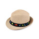 Children's summer hat / straw hat, car and dinosaurs - Creamy light (3 Pieces) Children's summer hat / straw hat, car and dinosaurs - Creamy light (3 Pieces)