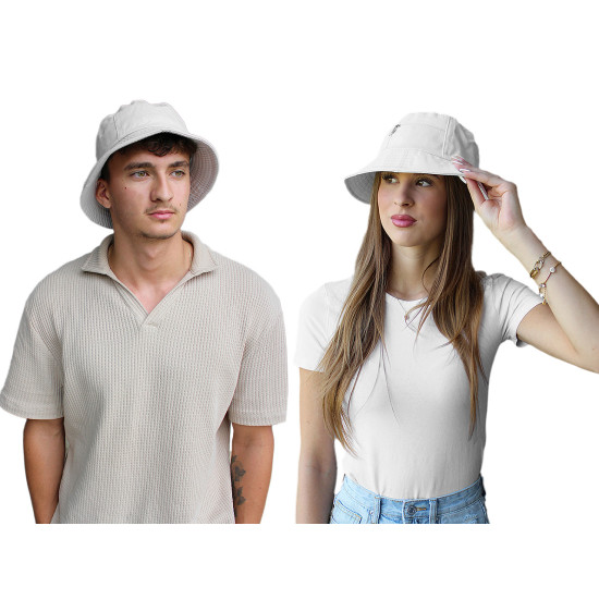 Cotton summer hat, unisex - Cream (4 Pieces) Cotton summer hat, unisex - Cream (4 Pieces)