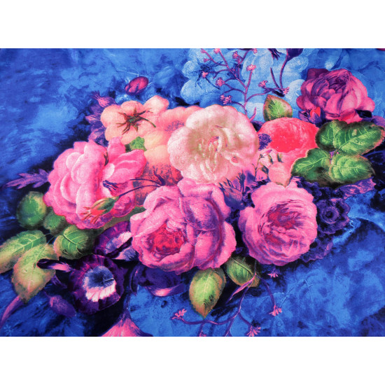 Large satin scarf with flowers 130x135 cm - Light red (3 Pieces) Large satin scarf with flowers 130x135 cm - Light red (3 Pieces)