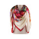 Large satin scarf with flowers 130x135 cm - Light red (3 Pieces) Large satin scarf with flowers 130x135 cm - Light red (3 Pieces)