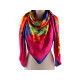Large satin scarf with flowers 130x135 cm - Light red (3 Pieces) Large satin scarf with flowers 130x135 cm - Light red (3 Pieces)