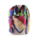 Large satin scarf with flowers 130x135 cm - Light red (3 Pieces) Large satin scarf with flowers 130x135 cm - Light red (3 Pieces)