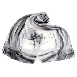 Chusta / szal 50x160 cm - Szaro-biały (1 Sztuka)