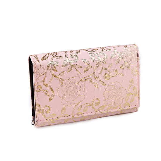 Ladies wallet metallic rose 10x15 cm - Pink (1 Piece) Ladies wallet metallic rose 10x15 cm - Pink (1 Piece)