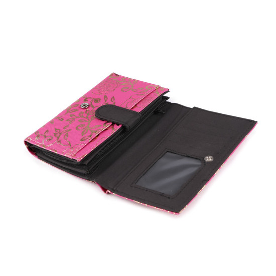 Ladies wallet metallic rose 10x15 cm - Pink (1 Piece) Ladies wallet metallic rose 10x15 cm - Pink (1 Piece)