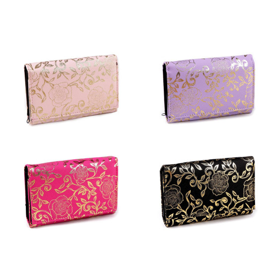 Ladies wallet metallic rose 10x15 cm - Pink (1 Piece) Ladies wallet metallic rose 10x15 cm - Pink (1 Piece)