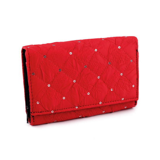 Portmonetka damska tekstylna z cekinami 10x15 cm - Zielona szałwia jasna (1 Sztuka) Portmonetka damska tekstylna z cekinami 10x15 cm - Zielona szałwia jasna (1 Sztuka)