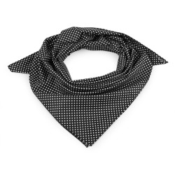 Cotton scarf with polka dots 65x65 cm - Black (1 Piece)