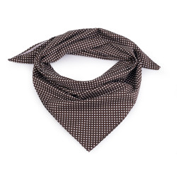 Cotton scarf with polka dots 65x65 cm - Brown (1 Piece)