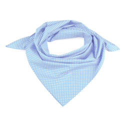 Cotton scarf with polka dots 65x65 cm - Blue light (1 Piece)