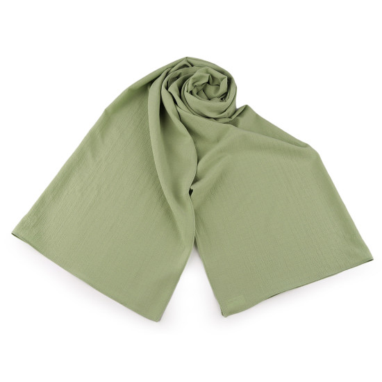 Crinkled crepe pleated scarf - White yellow (3 Pieces)