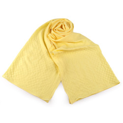 Crinkled crepe pleated scarf - White yellow (1 Piece)