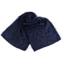 Formal chiffon shawl / over the shoulders scarf 180x70 cm - Blue dark (1 Piece)
