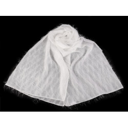 Formal chiffon shawl / over the shoulders scarf 180x70 cm - Off white (1 Piece)