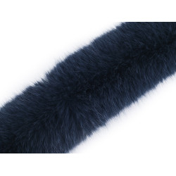 Couture de vêtements / fourrure décorative, plate, largeur 9 cm - Bleu fonçé (1 Mètre)