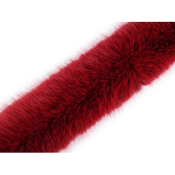 Couture de vêtements / fourrure décorative, plate, largeur 9 cm - Rouge foncé (1 Mètre)