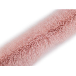 Couture de vêtements / fourrure décorative, plate, largeur 9 cm - Poudre (1 Mètre)