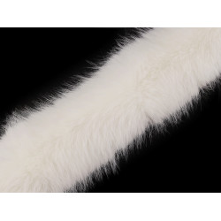 Couture de vêtements / fourrure décorative, plate, largeur 9 cm - Blanc cassé (1 Mètre)