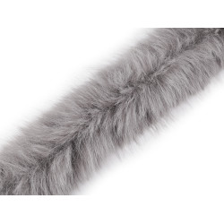 Bevarható gömbölyű műszörme 7 cm varrható - Szürke (1 Méter)