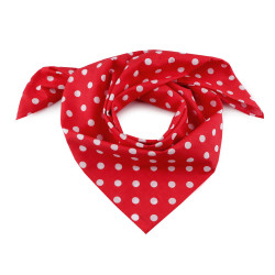 Cotton scarf with polka dots  70x70 cm - Red (1 Piece)