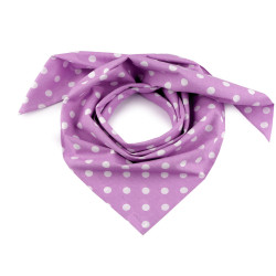 Cotton scarf with polka dots  70x70 cm - Violet (1 Piece)
