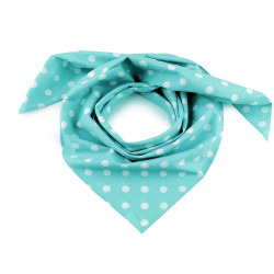 Cotton scarf with polka dots  70x70 cm - Turquoise (1 Piece)